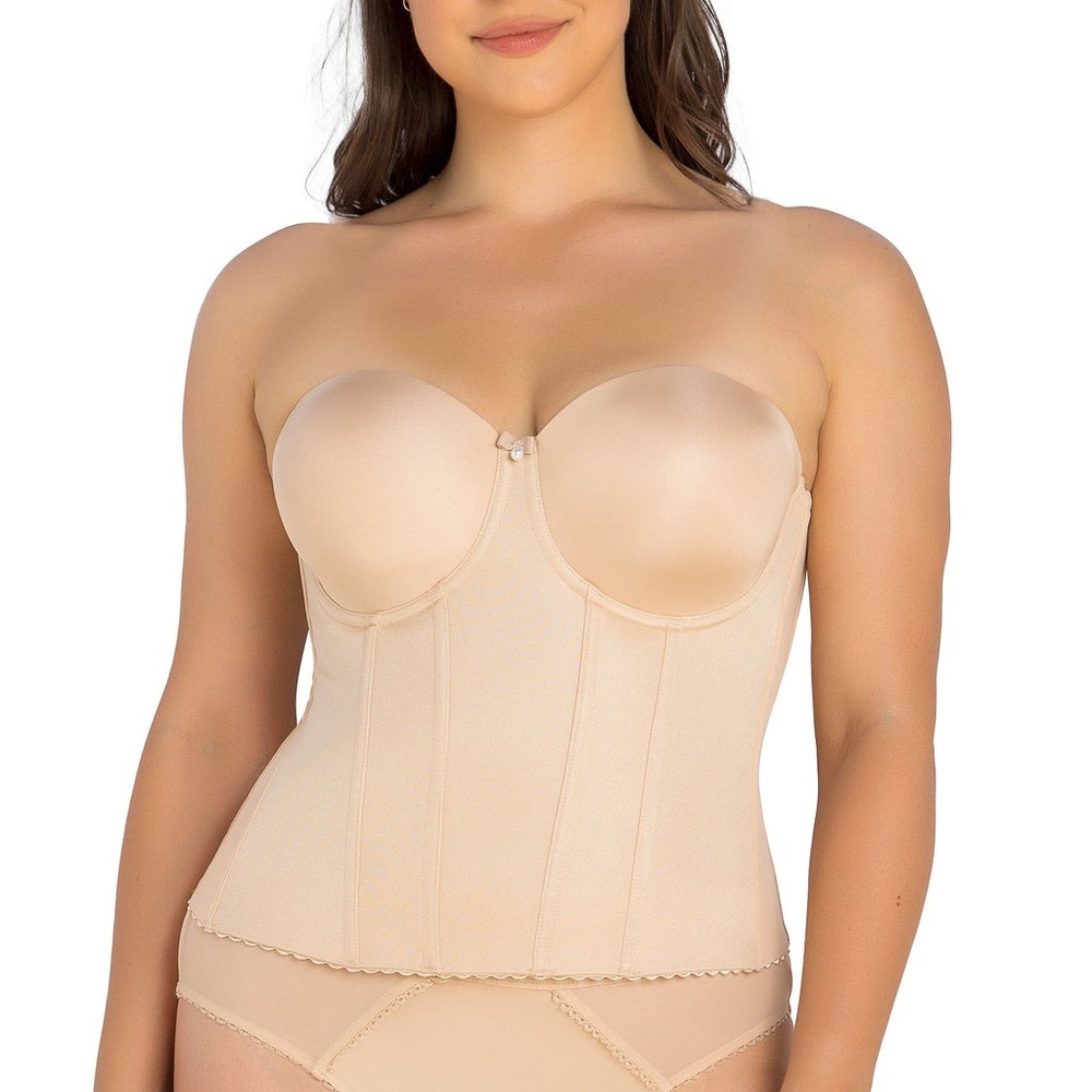 Parfait Elise P6097 Women’s Full Bust Padded Strapless Bustier Bare size XL - Picture 7 of 11